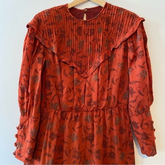 Vintage Handmade Printed Long Sleeve Dress - Picture 2 of 5